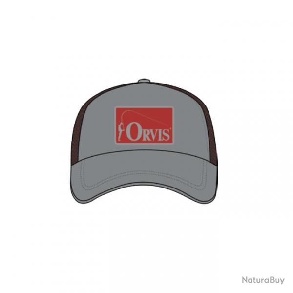 Casquette Orvis Ripstop Covert Trucker - Grey / Paprika