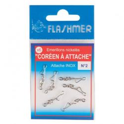 Emerillon Coreen Nickelé A Attache Inox Flashmer - x6 N°2