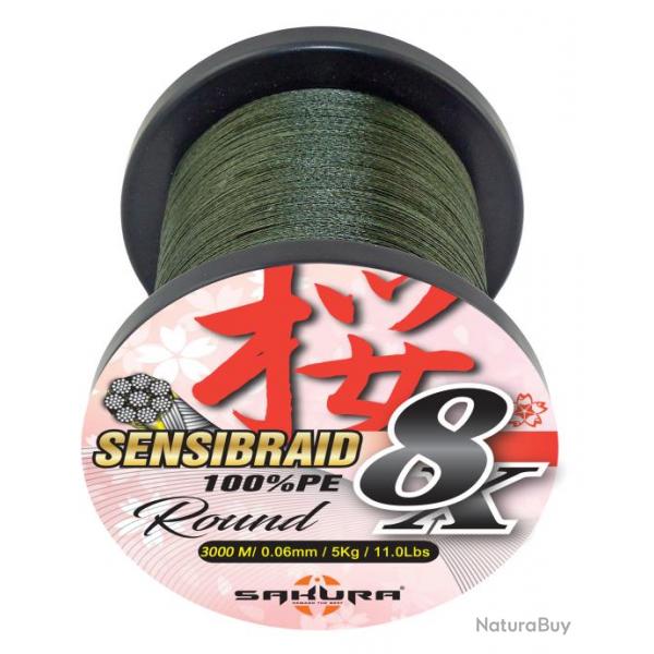 Tresse Sakura Sensibraid 8 Green - 3000m 15/100-11KG