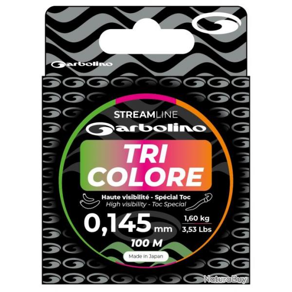 Nylon Garbolino Streamline Toc Tri-colore Citron Vert / Rose / Orange - 100m 18/100-2,5KG