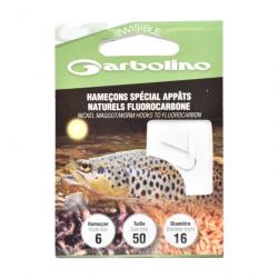 Hamecons Montes Garbolino Special Appats Naturels Fluorocarbone N°6 16/100
