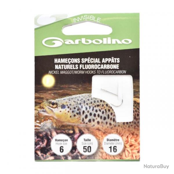 Hamecons Montes Garbolino Special Appats Naturels Fluorocarbone N6 16/100