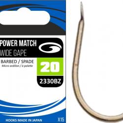 Hamecon Garbolino Non Montes / Power Match Wide Gape / 2330Bz N°12