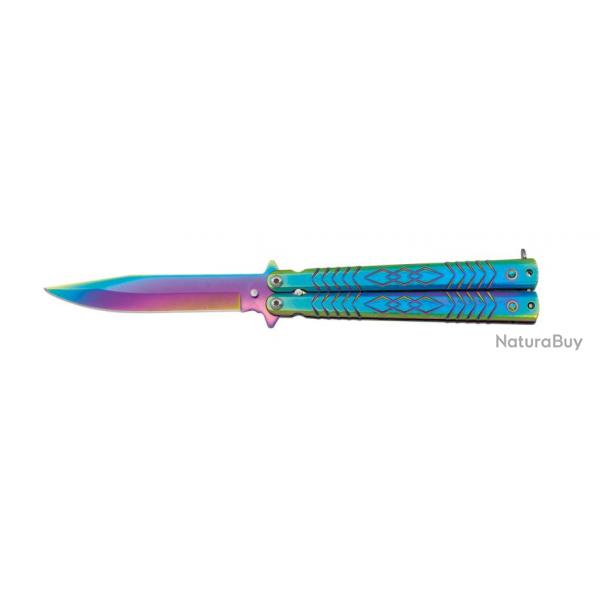 COUTEAU PAPILLON RAINBOW LAME 10.3 CM 02193