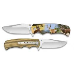 COUTEAU PLIANT 3D. CHASSE CERF. LAME 8.8 18257+3D011