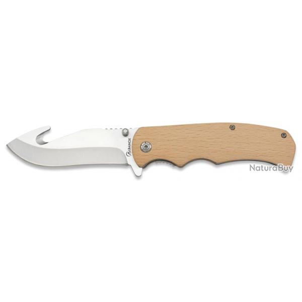 COUTEAU PLIANT SKINNER A DEPECER BOIS LAME 8.70CM 18718