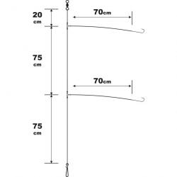 Bas De Ligne Sunset Surfcasting Rs Competition Multi Especes 2x70cm N°1/0