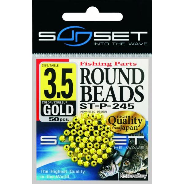 Perles Sunset Rondes Dures Dorees x60 4MM