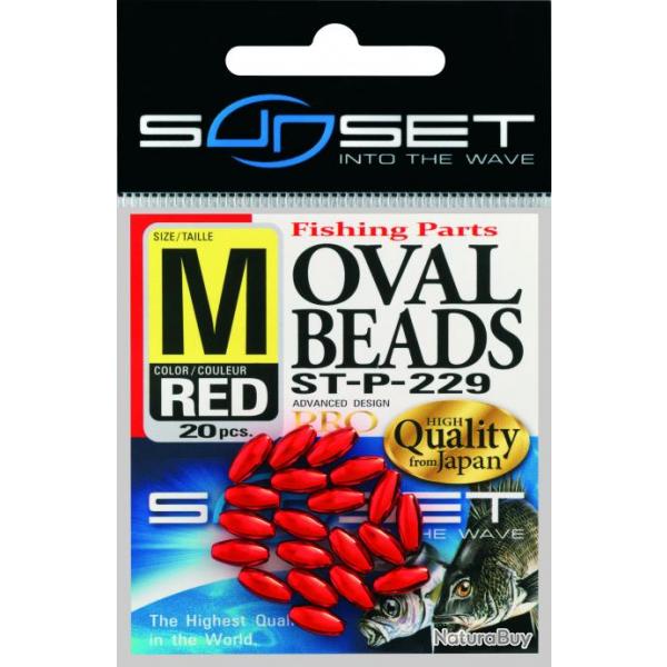 Perles Sunset Ovales Dures 8x3.8mm ROUGE