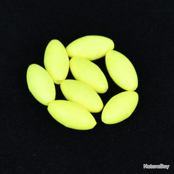 Perles Flottantes Sunset Ovales Fluo Jaune x20 7x15MM