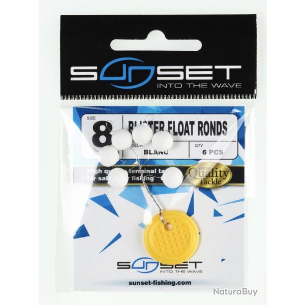 Perle + Stop Float Sunset Blister Float Ronds Blanc 8MM