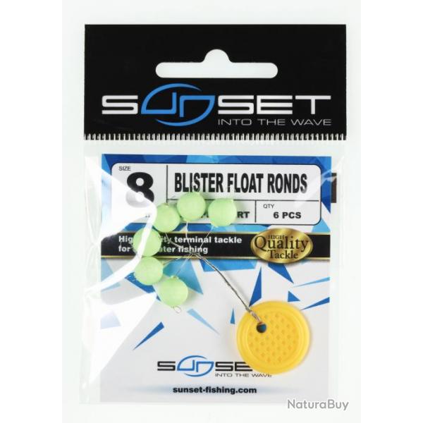 Perle + Stop Float Sunset Blister Float Ronds Phospho Vert 8MM