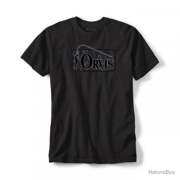 T Shirt Orvis Bent Rod Badge Tee Black