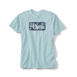 T Shirt Orvis Bent Rod Badge Tee Ice Blue