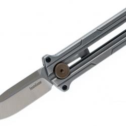 Couteau Kershaw Cybernet Manual OTF Lame Acier D2 Spear Point Manche Acier Slide Lock Clip KS2046