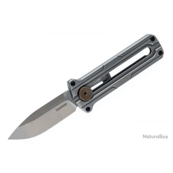 Couteau Kershaw Cybernet Manual OTF Lame Acier D2 Spear Point Manche Acier Slide Lock Clip KS2046