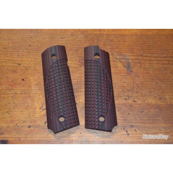 Plaquettes pour 1911 VZ Grips modle ETC/Frag Black Cherry Ambi