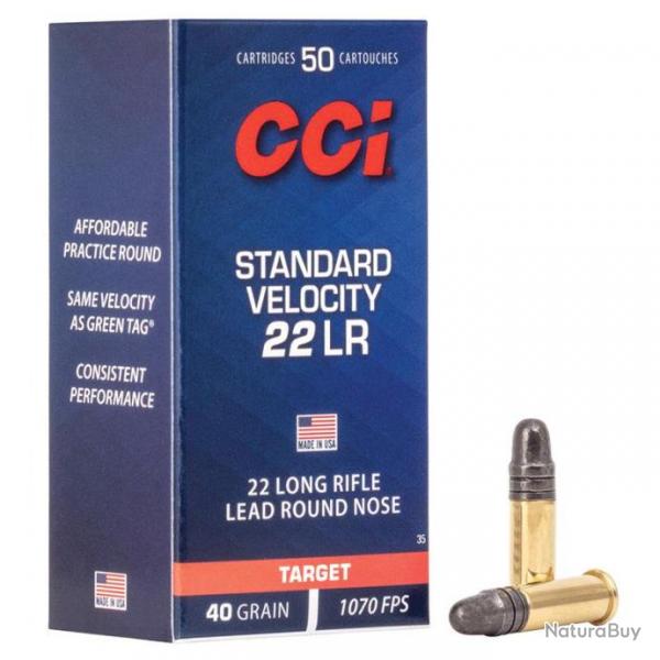 Cartouches CCI Calibre.22LR STANDARD VELOCITY 40 GRAINS 20 boites ( 1000 munitions )