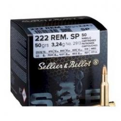 BALLE Sellier & Bellot Cal.222 Rem. SP 3.24g 50gr par 150 (3 boites)