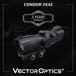 Condor tactique Vector Optics, 2x42, portée d'arme à point rouge vert