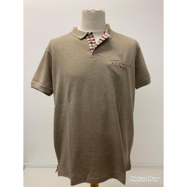 Polo piquet MC beige - LOVERGREEN