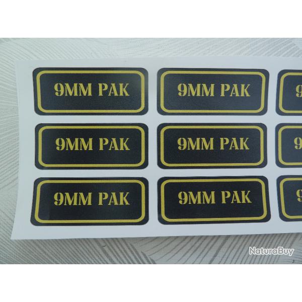 Stickers caisse  munition # 9mm PAK