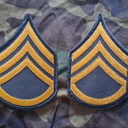 X2 PATCH GRADES GALONS CHEVRONS troupe US ARMY STAFF SERGEANT Vietnam 100% Original