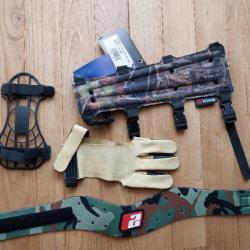Lot archerie gant, protège-bras & enrouleur Ref 01
