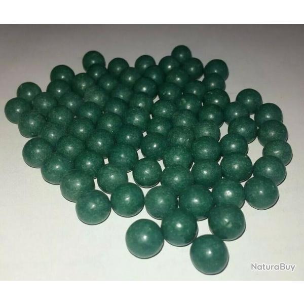 50 billes en terre 8 mm, vert