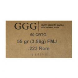 223REM FMJ 55gr GGG lot de 5 boites de 50 munitions