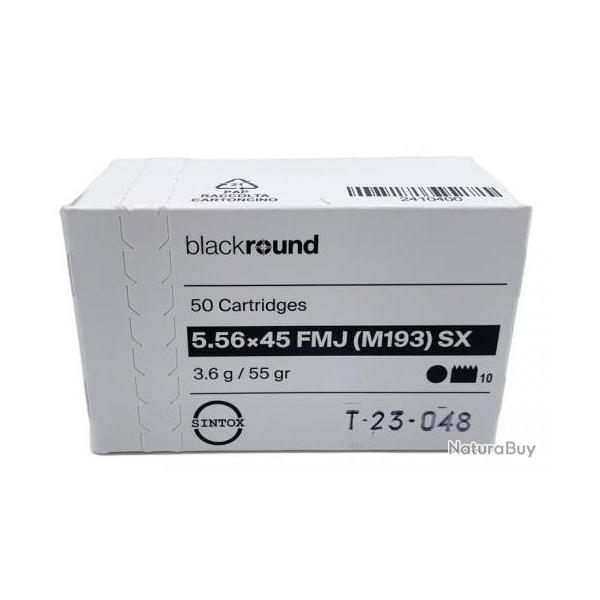 5,56x45 FMJ 55gr Blackround lot de 5 boites de 50 munitions