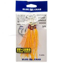 Blue Crab Jigging Assist Single Hook 3/0 Orange