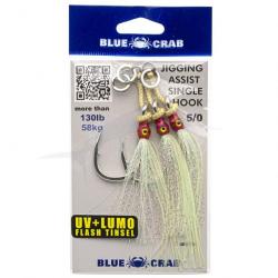 Blue Crab Jigging Assist Single Hook 5/0 Blanc