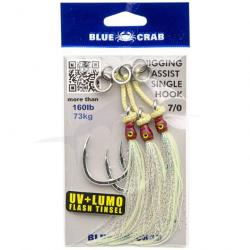 Blue Crab Jigging Assist Single Hook 7/0 Blanc