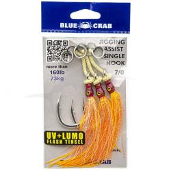 Blue Crab Jigging Assist Single Hook 7/0 Orange