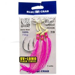 Blue Crab Jigging Assist Single Hook Rose 7/0