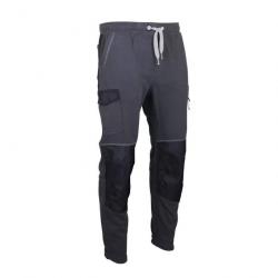 Pantalon LMA 1601 Techno taille L gris noir en molleton avec taille élastiquée