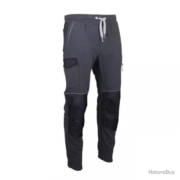 Pantalon LMA 1601 Techno taille L gris noir en molleton avec taille lastique