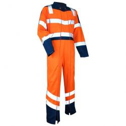 Combinaison LMA 4080 Vigilance taille 5 haute visibilité double fermeture bleu orange