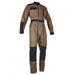 Combinaison de travail LMA 4111 Chaudron taille 3 double zip bicolore châtaigne et gris sombre