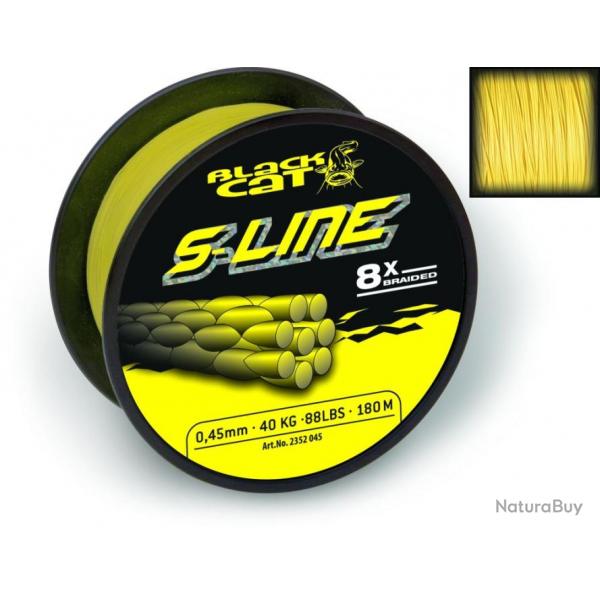 Tresse Silure BLACK CAT S-line 0.45mm 180m 50kg 110lbs