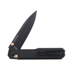 Couteau Real Steel Perix Black/Gold Manche G10 Lame Acier Nitro-V Black Crossbar Lock Clip RS7121BB