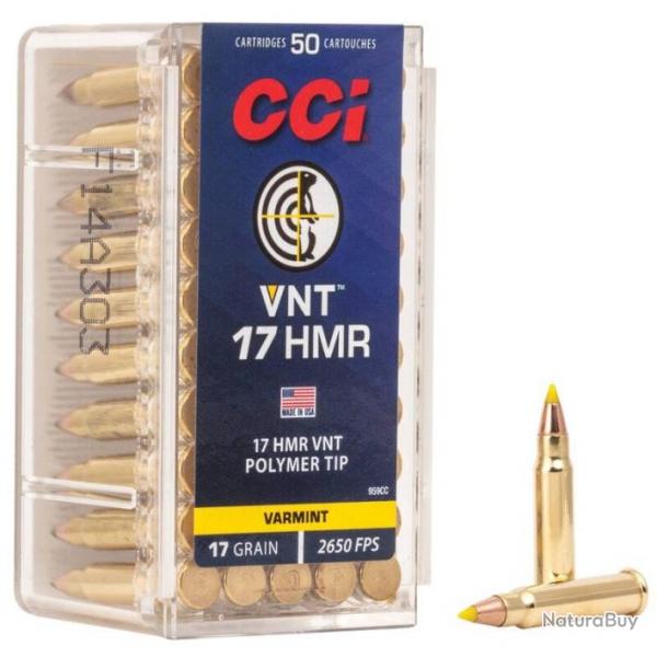 Cartouches CCI .17 HMR VNT Green 17 grains CCI 17HMR VNT 17 gr Bte 50