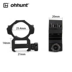 Ohhunt Anneaux De Montage Tube 25.4 20MM -