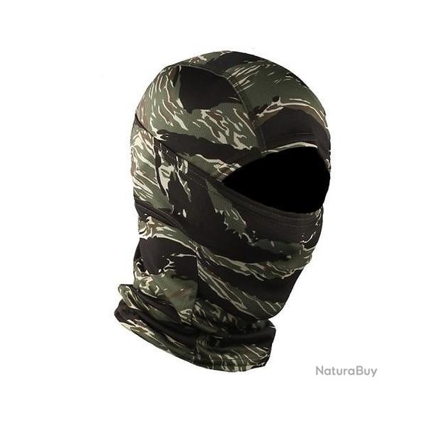 TACVASEN Cagoule de Chasse/Paintball/ Wargame Noir/Vert -