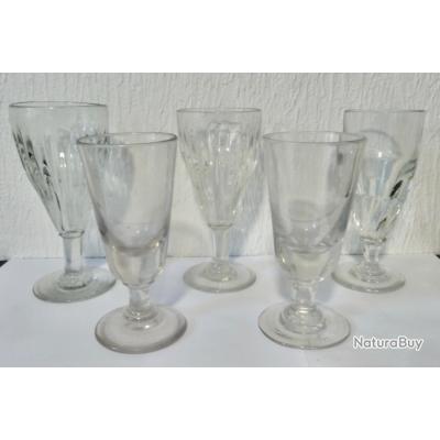 Rare Set à Absinthe Français 10 Verres Lourds + Cuillères + Sous-verres Et Dosette En Bois