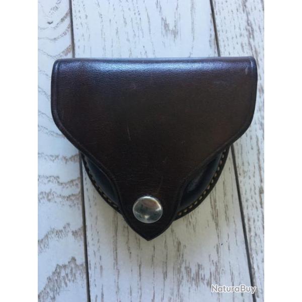 Pochette de ceinture en cuir brun Western porte balles en plomb