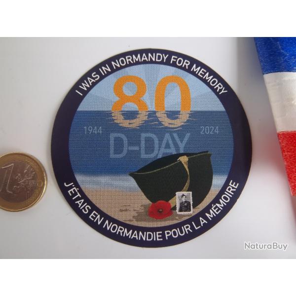 autocollant 80 me anniversaire dbarquement Normandie 1944 D-Day militaire