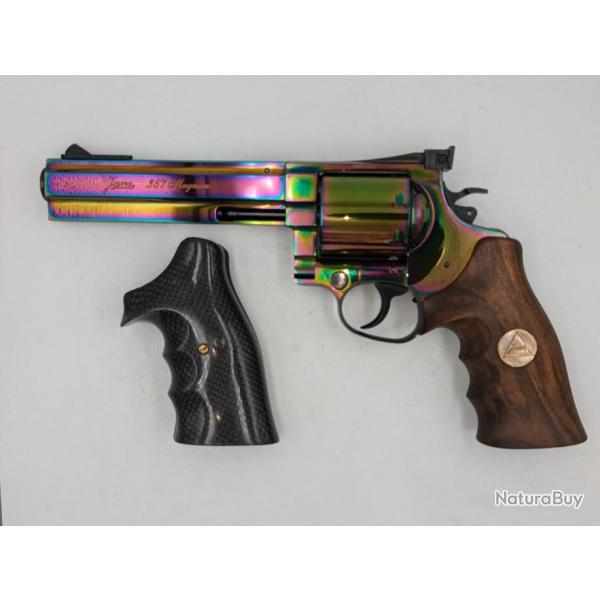 REVOLVER JANZ EM AURORA Green Rainbow Plasma 357 MAG  EN 6 POUCES