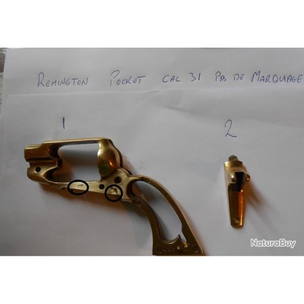 Carcasse laiton remington modle de poche cal 31 ASM je pense pas PIETTA